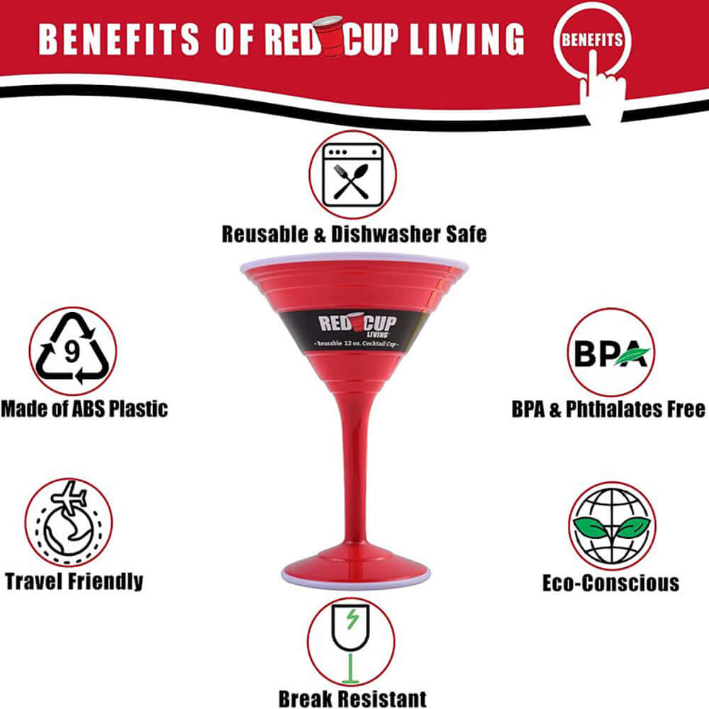 12oz Reusable Cocktail Cups | Unbreakable & BPA Free | Perfect for Parties, Camping, & Outdoors