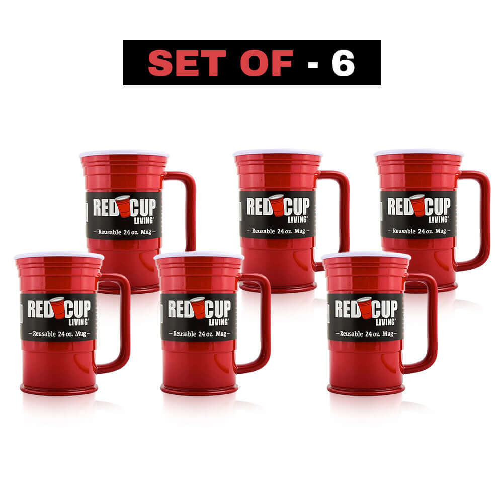 24oz Reusable Plastic Beer Mugs | Durable & Unbreakable, BPA Free | Perfect for Parties, Camping & Outdoors